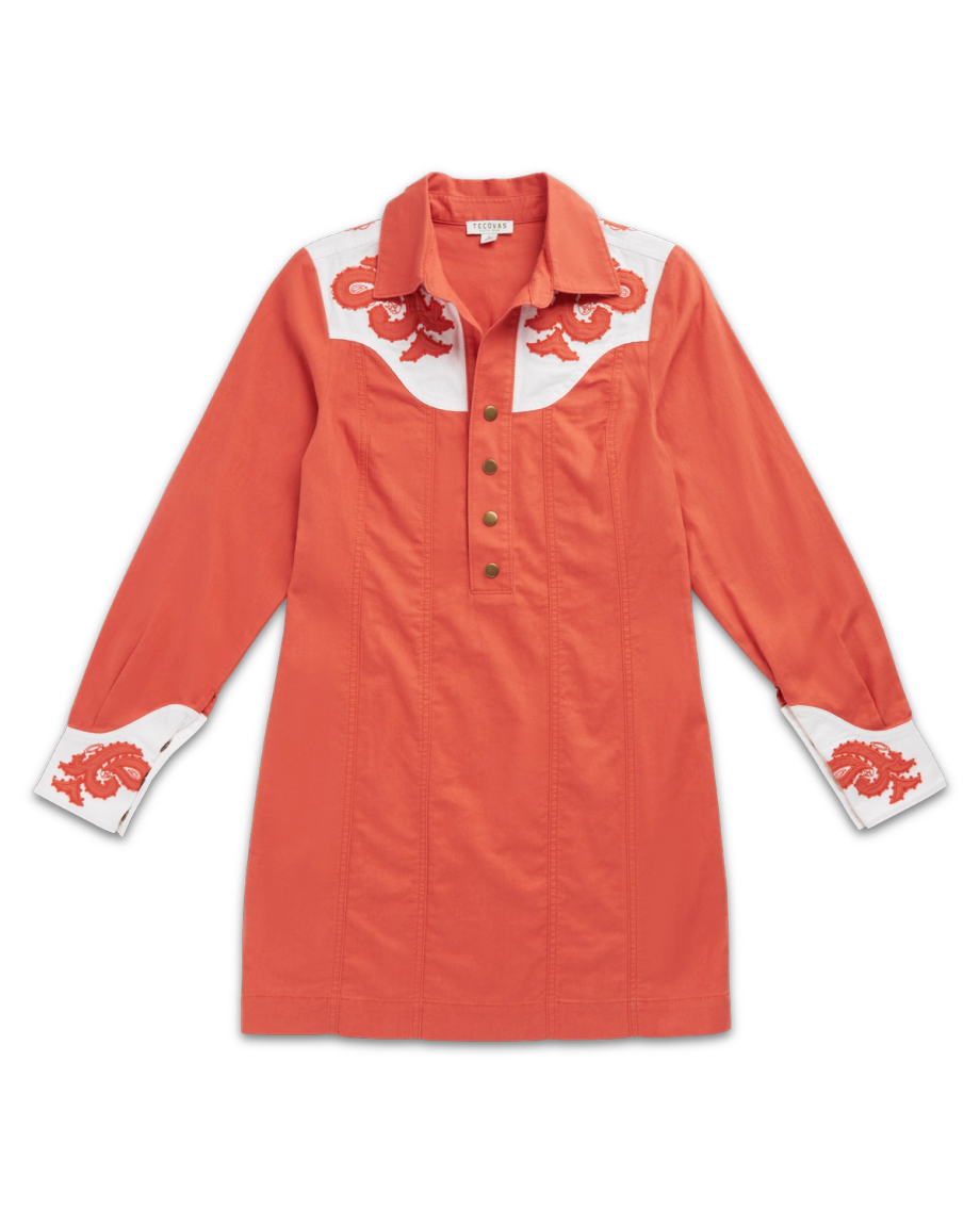 Women's Long Sleeve Applique Mini Dress - Image 8