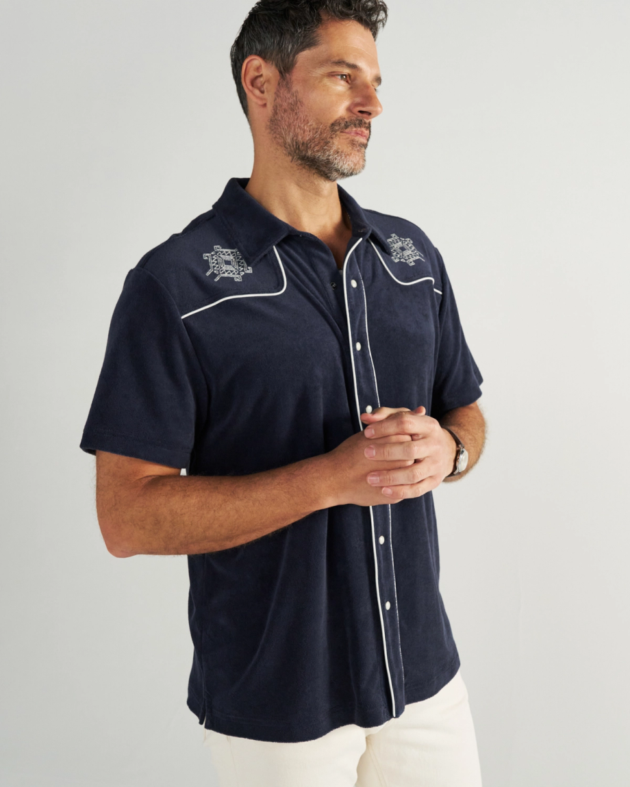 Alternative view of Men's Terry Pearl Snap