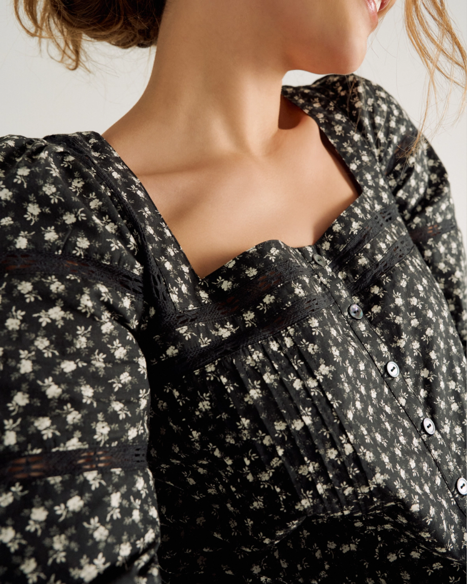 Women's Long Sleeve Cotton Poplin Top - Image 4