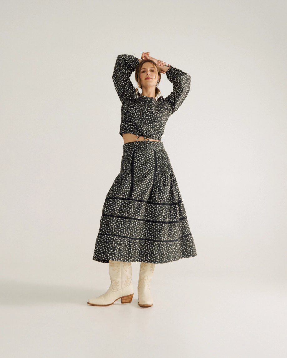 Women's Cotton Poplin Midi Skirt - Image 3